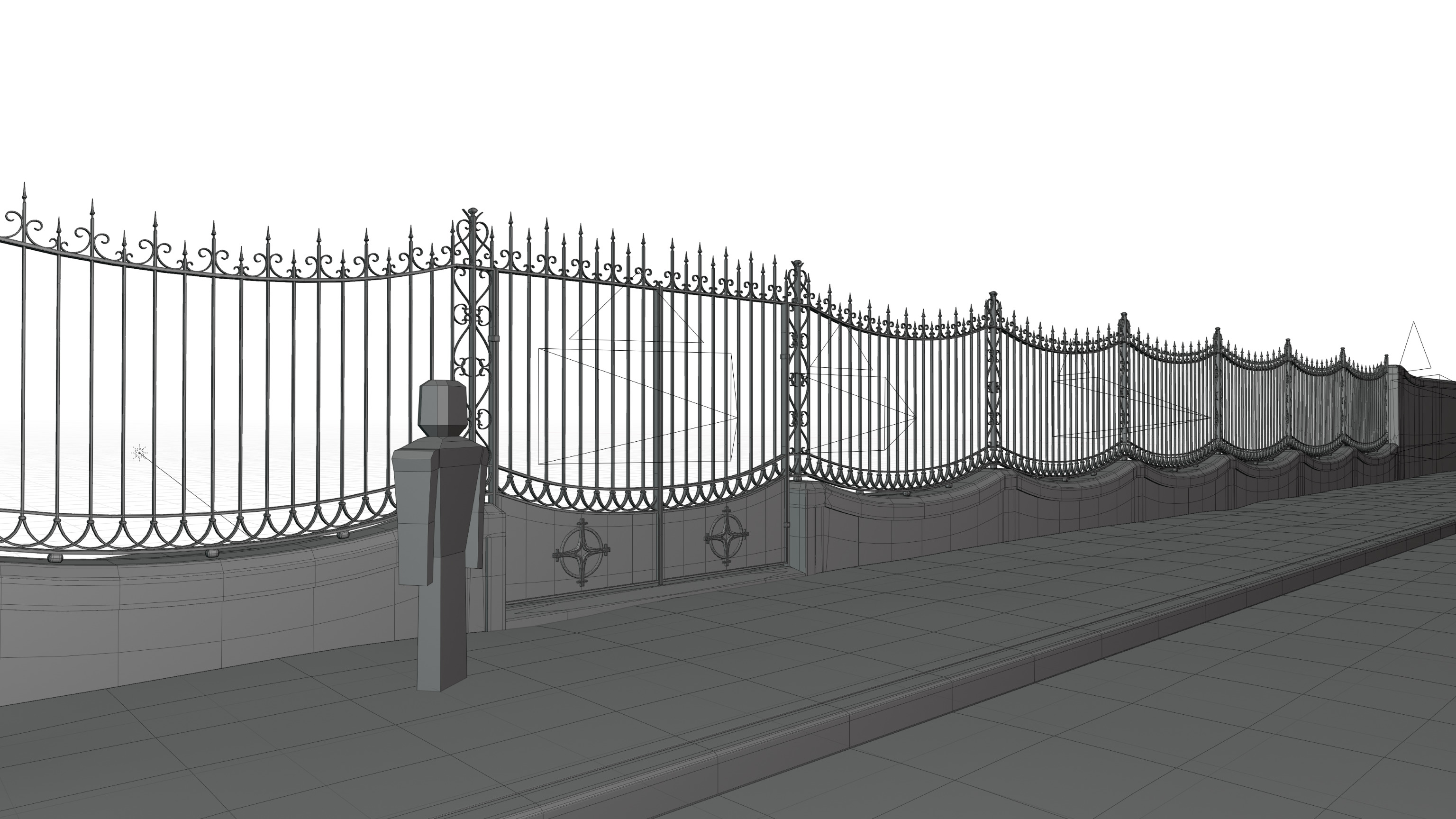 Classical Iron Gate 3D model_9