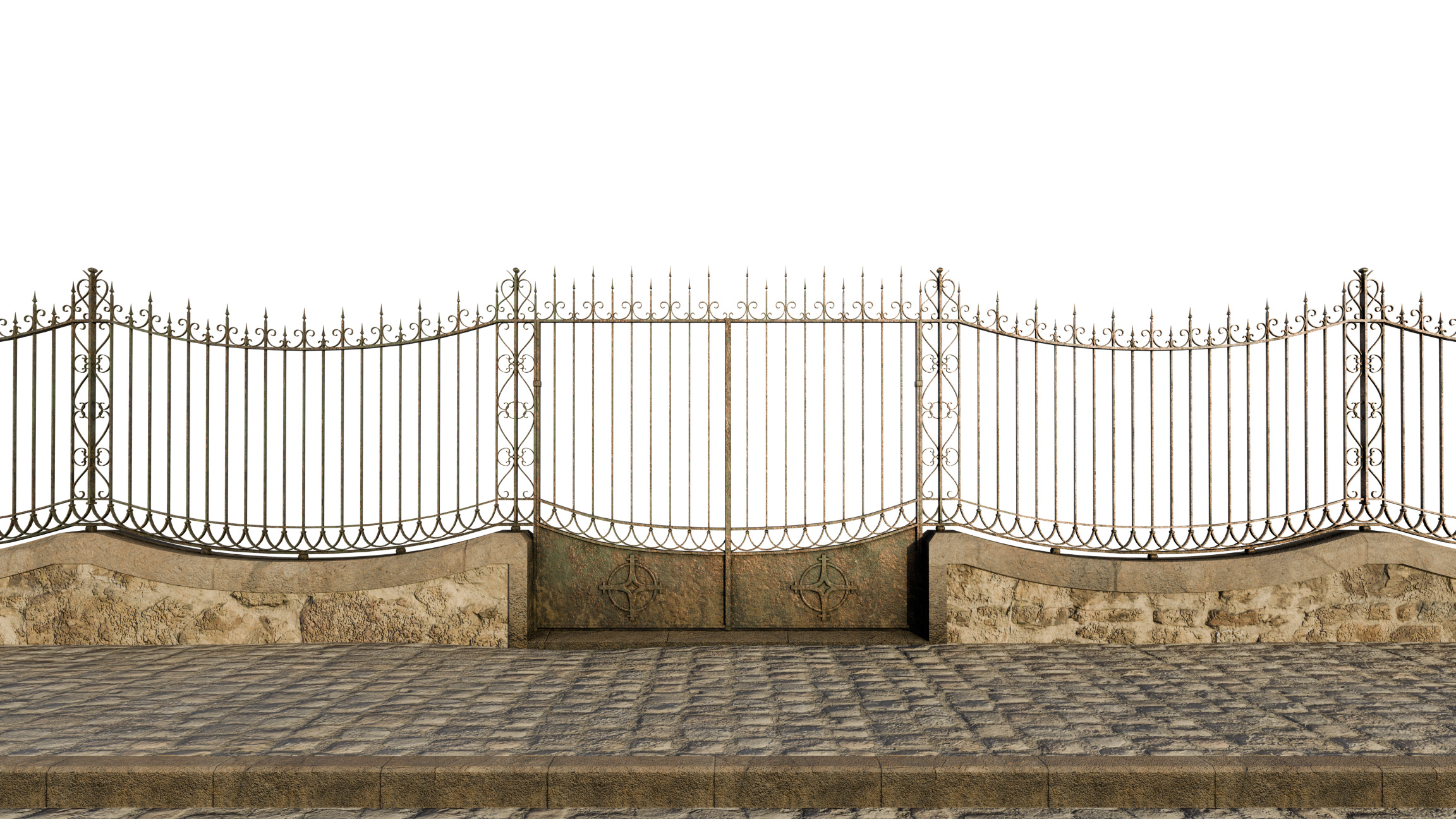 Classical Iron Gate 3D model_3