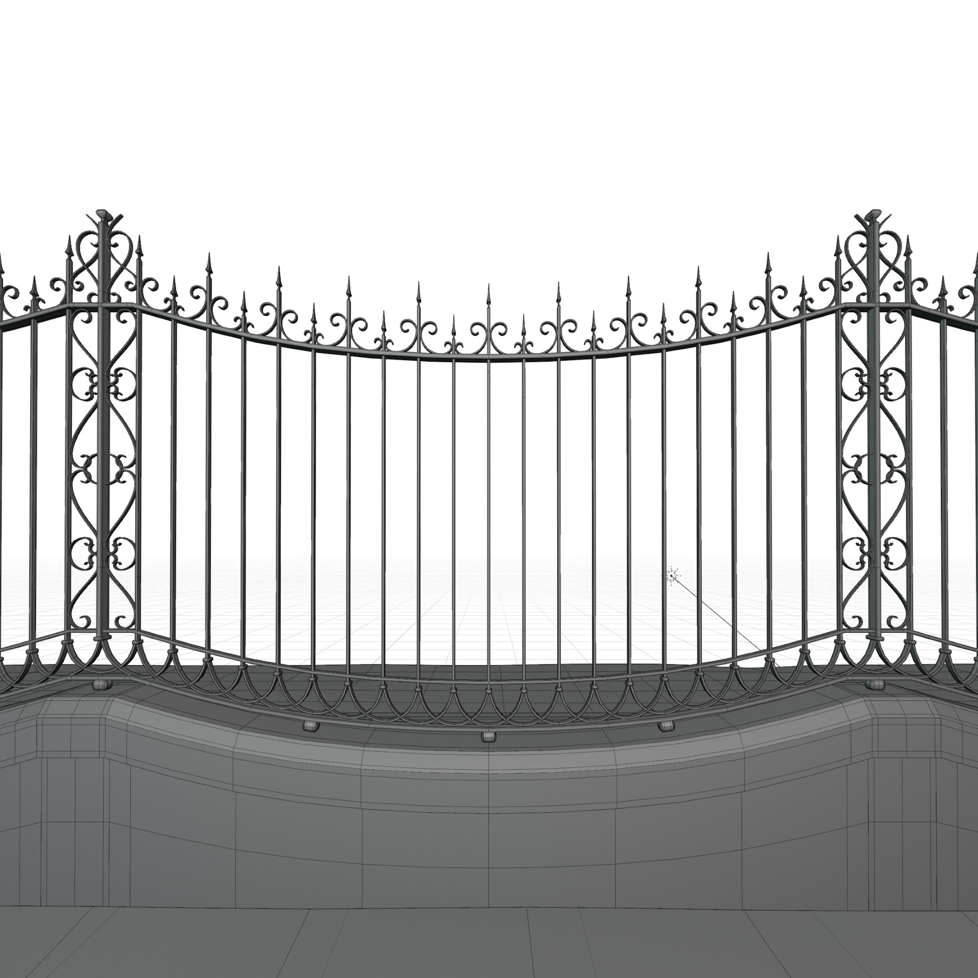 Classical Iron Gate 3D model_15