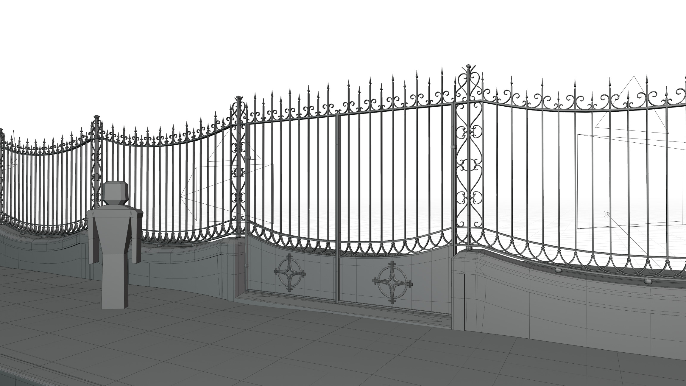 Classical Iron Gate 3D model_8