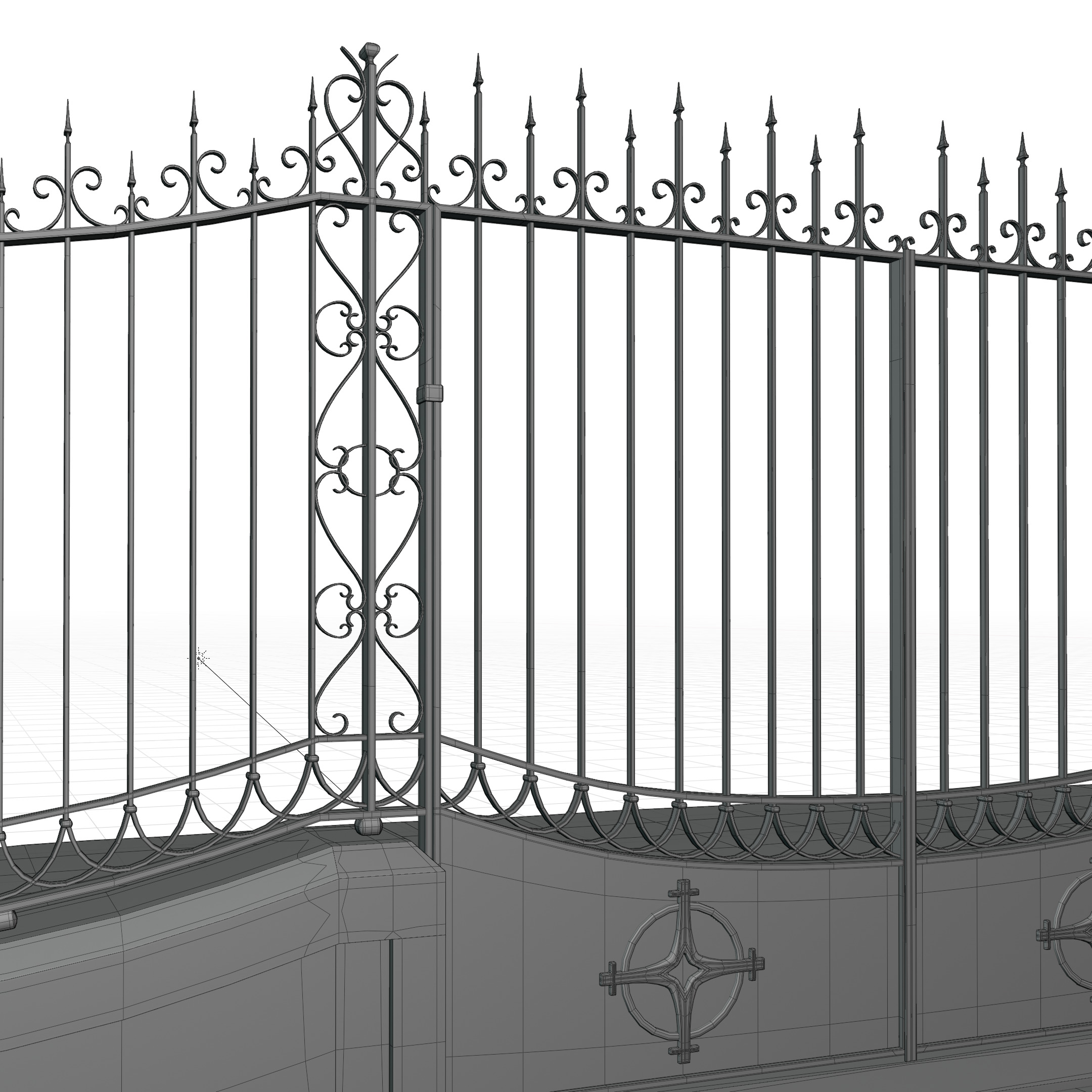 Classical Iron Gate 3D model_12
