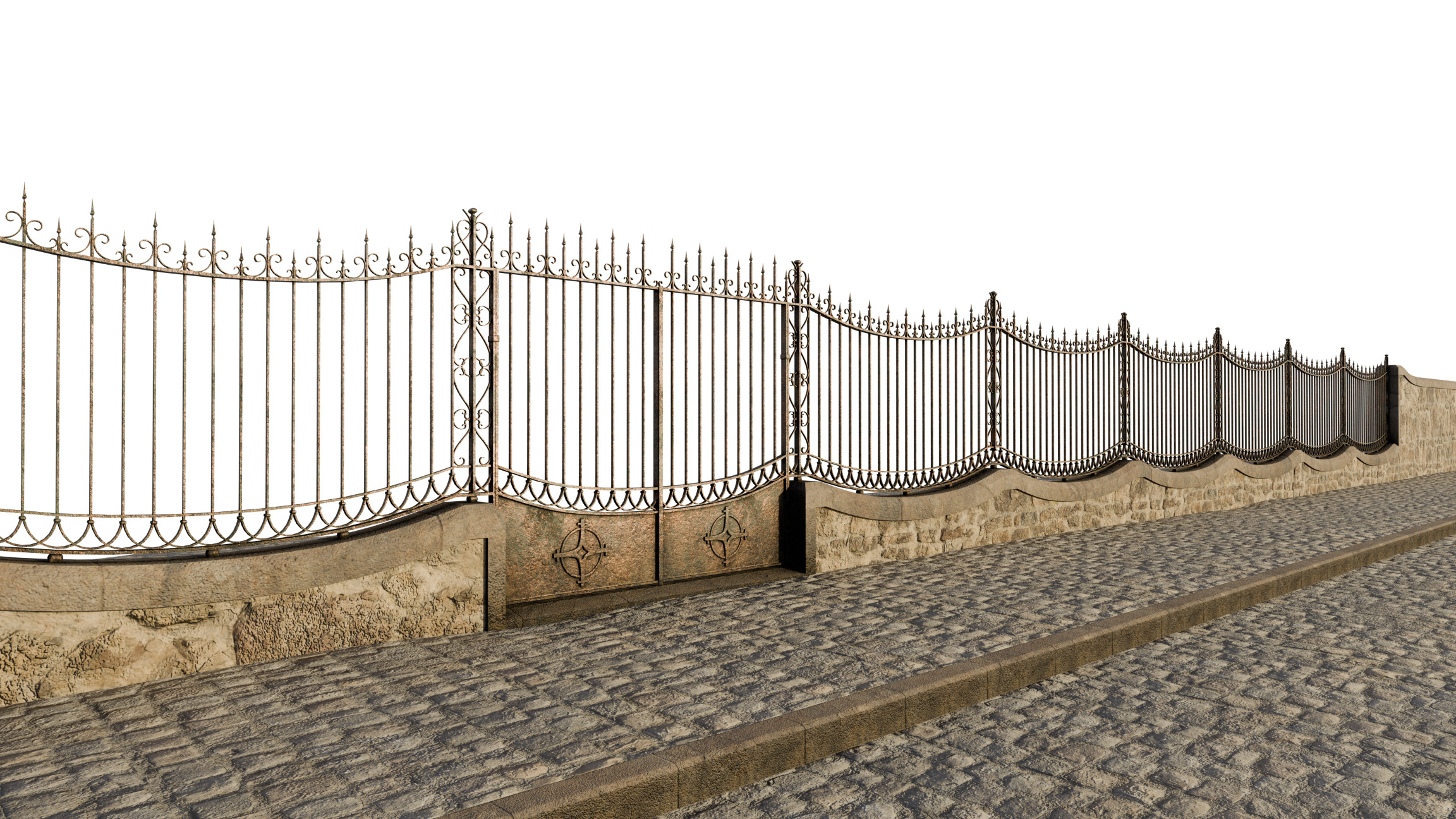 Classical Iron Gate 3D model_1
