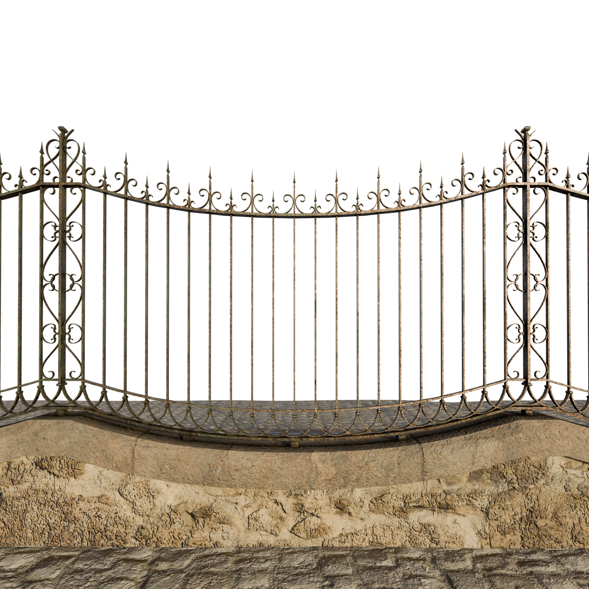 Classical Iron Gate 3D model_7