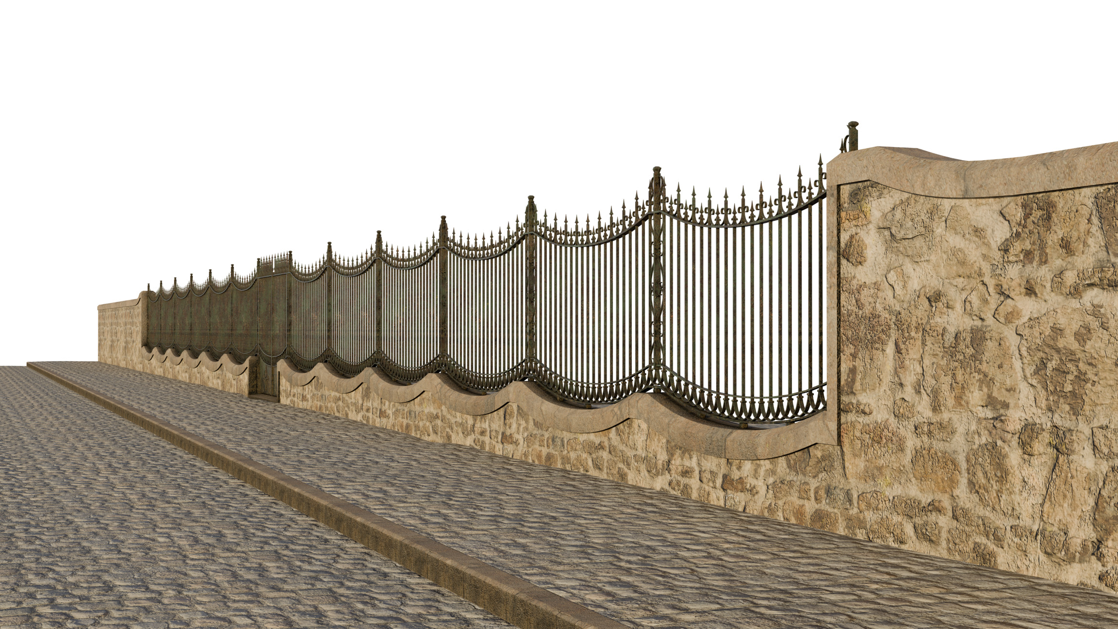Classical Iron Gate 3D model_2