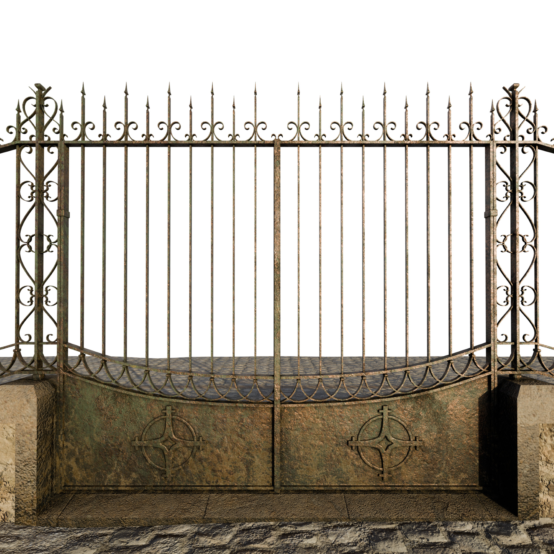 Classical Iron Gate 3D model_6