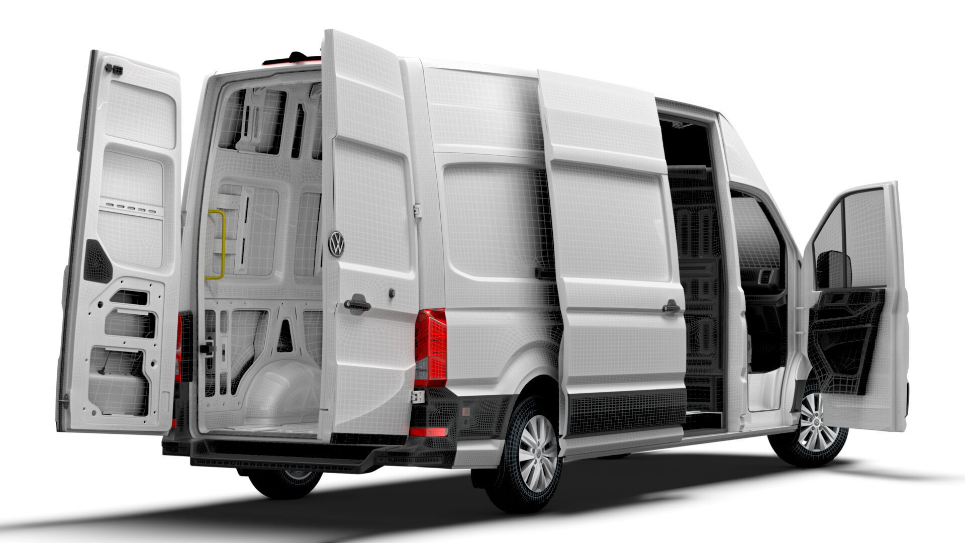 VW Crafter Van LWB SHR HQInterior 2025 3D model_2