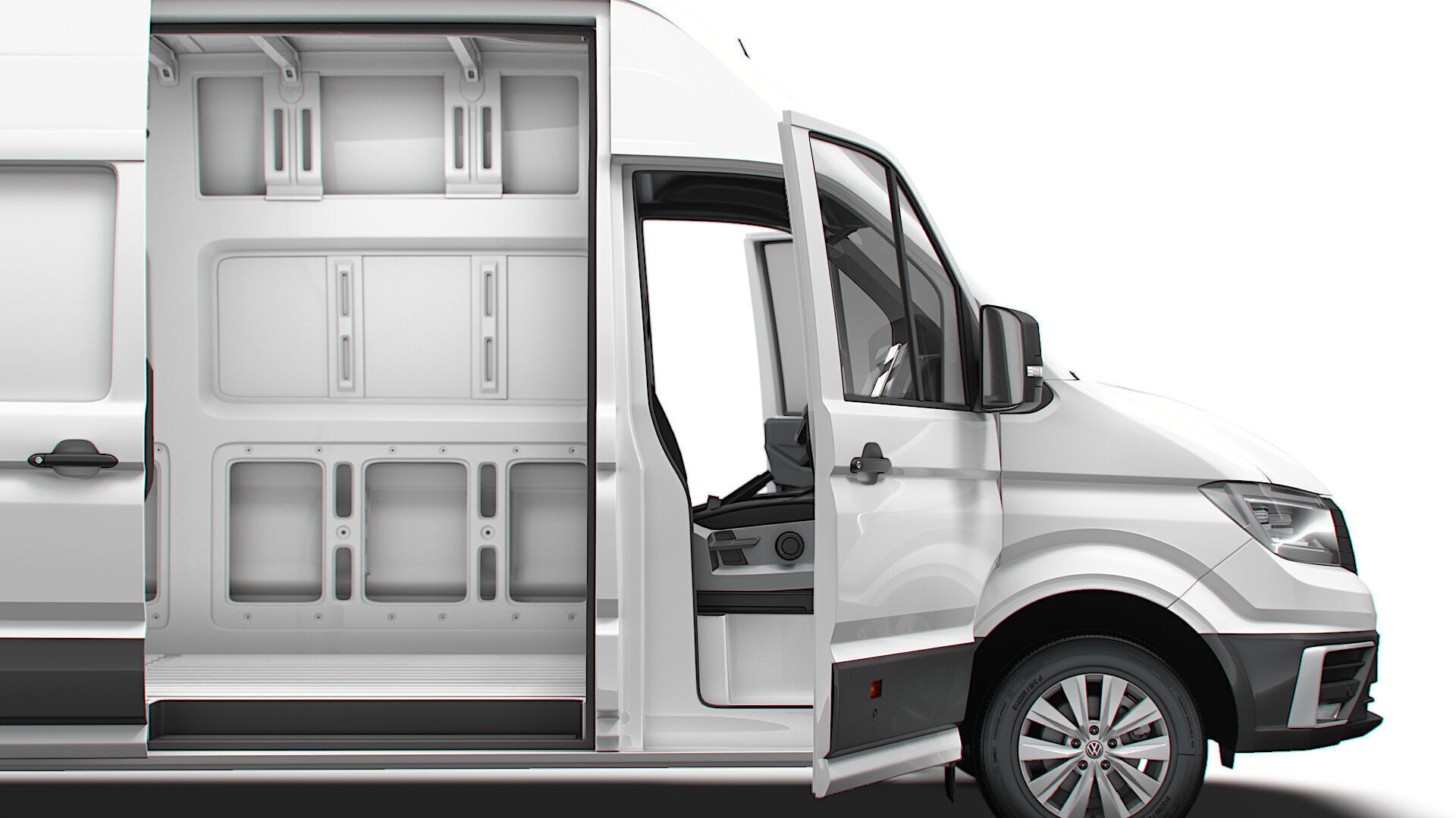 VW Crafter Van LWB SHR HQInterior 2025 3D model_30