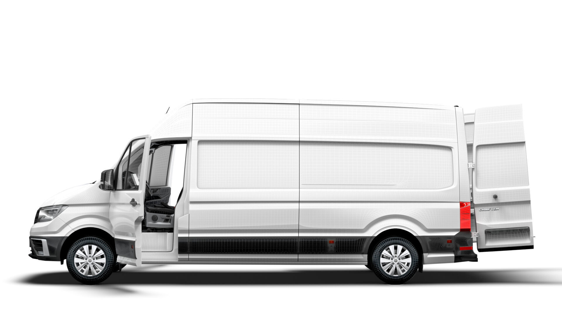 VW Crafter Van LWB SHR HQInterior 2025 3D model_12