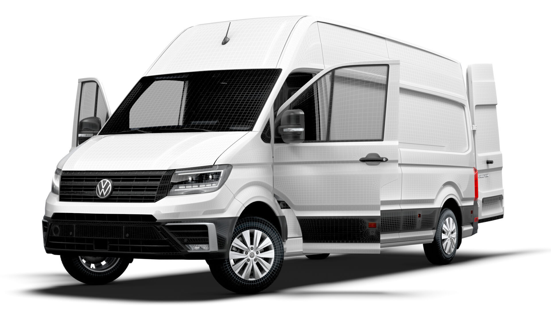 VW Crafter Van LWB SHR HQInterior 2025 3D model_14