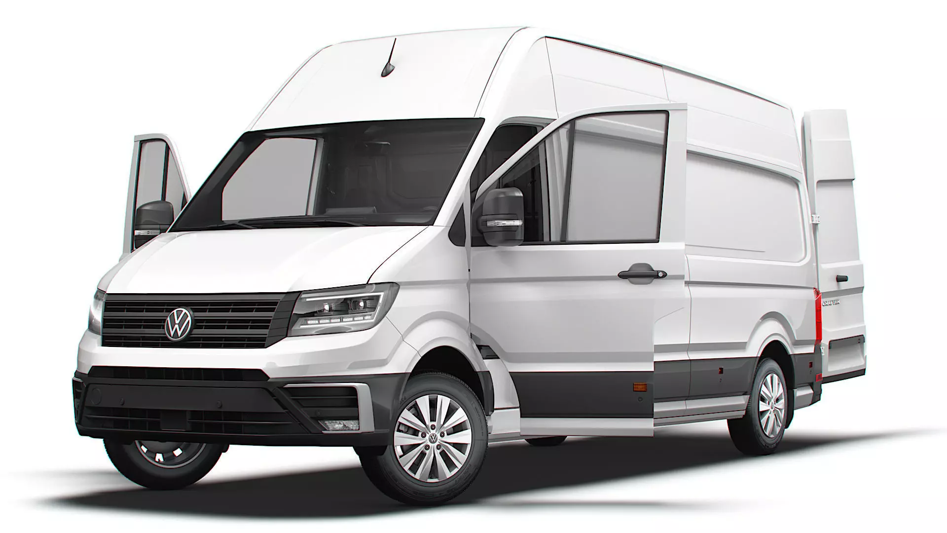 VW Crafter Van LWB SHR HQInterior 2025 3D model_0