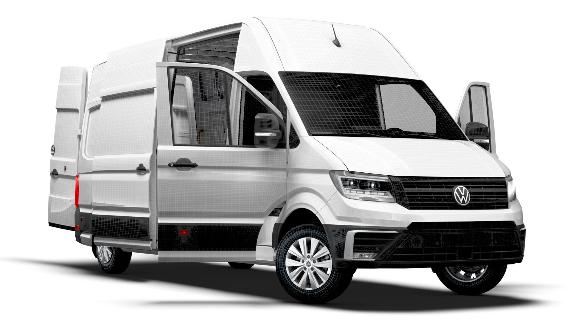 VW Crafter Van LWB SHR HQInterior 2025 3D model_8