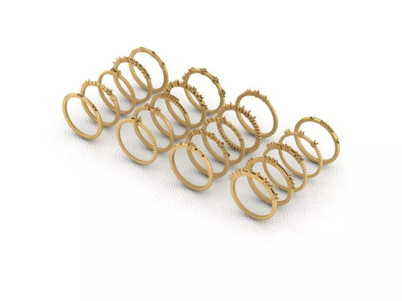 Set 20 Rings 3D print model_0
