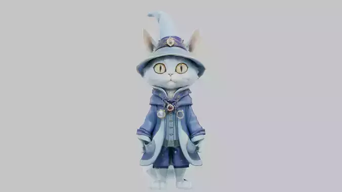 Enchanted Feline Wizard