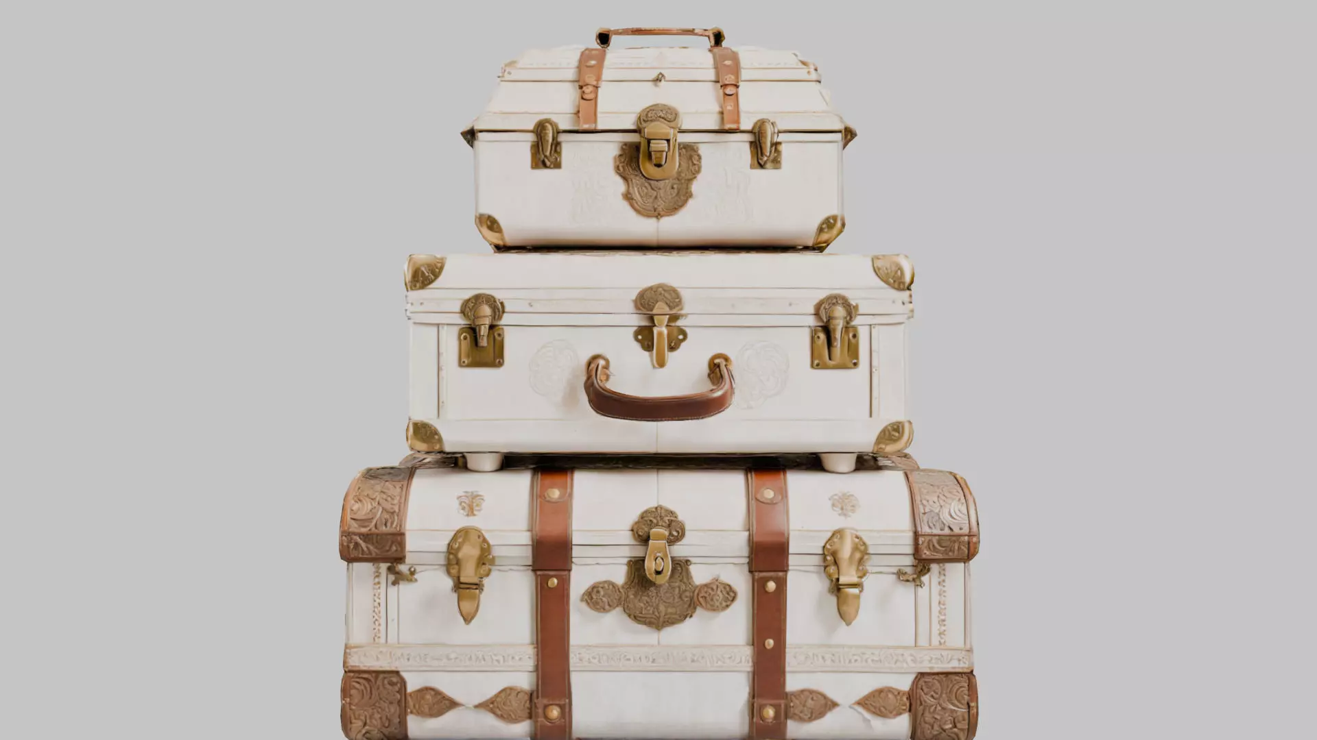 Travel Suitcase Stack Low-poly 3D model