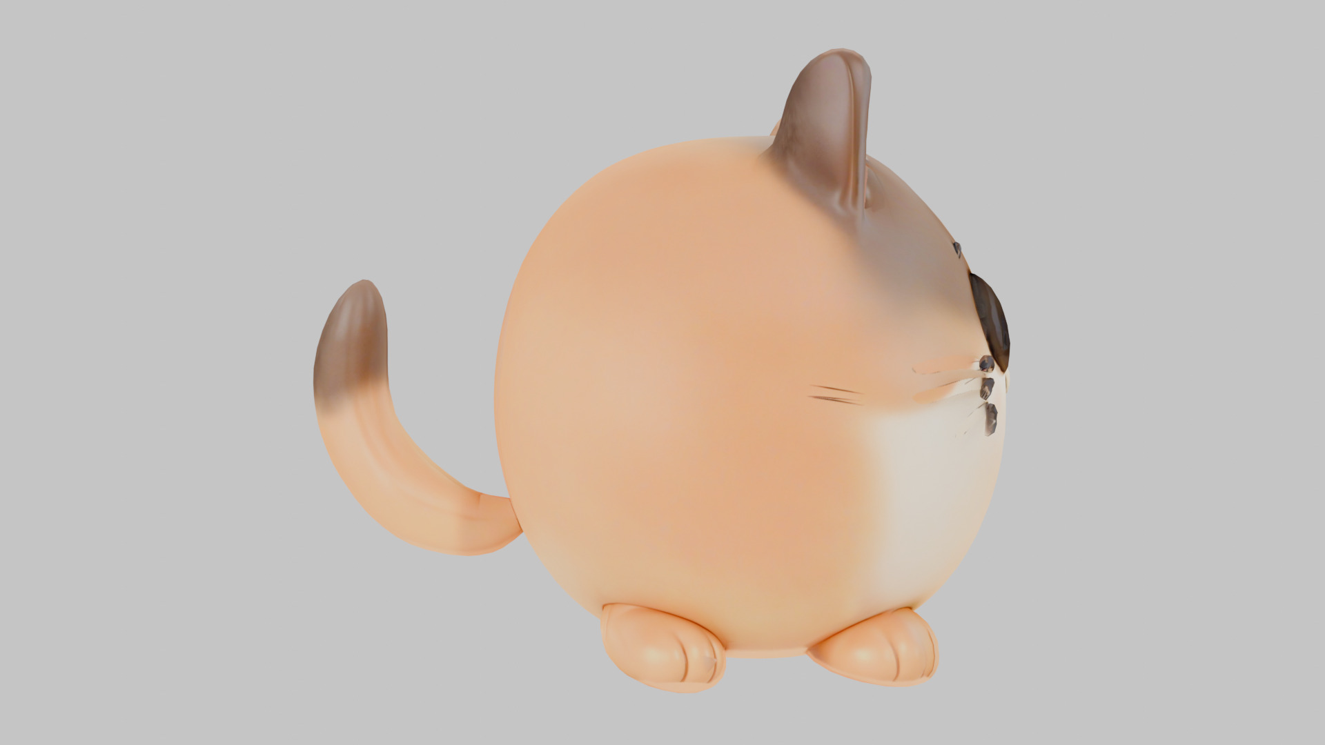 Stylized Chonky Kitty Kitten Cat Low-poly 3D model_2
