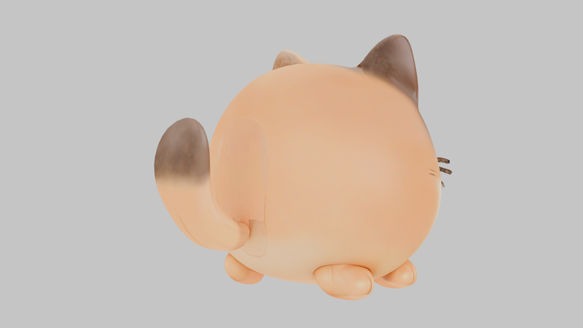 Stylized Chonky Kitty Kitten Cat Low-poly 3D model_3