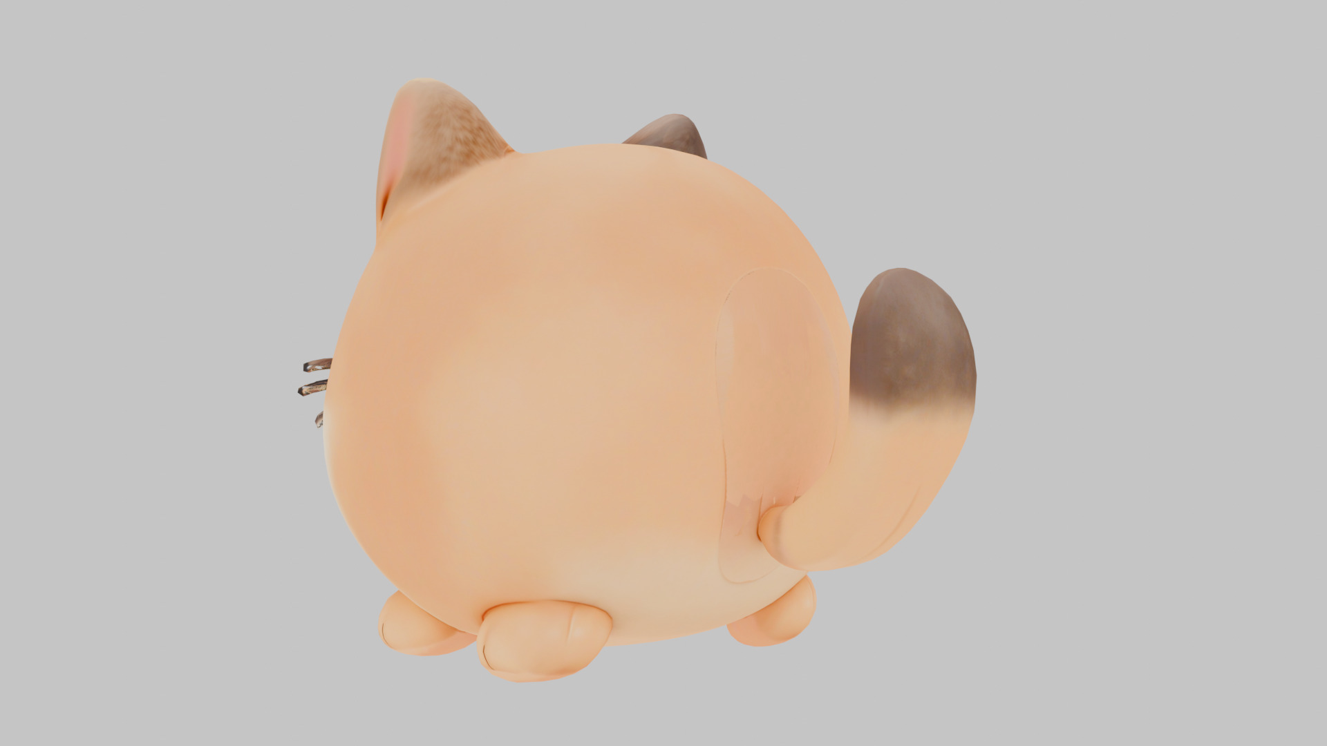 Stylized Chonky Kitty Kitten Cat Low-poly 3D model_5