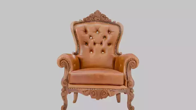 Brown Throne Seat 3D Model