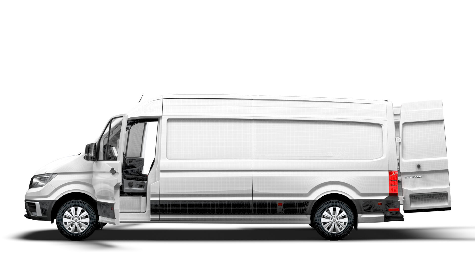 VW Crafter Van LWB HR HQInterior 2025 3D model_11