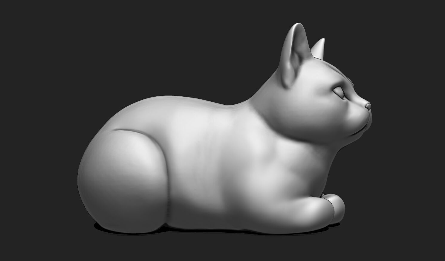 3D Printable Cat Sculpture STL File 3D print model_5