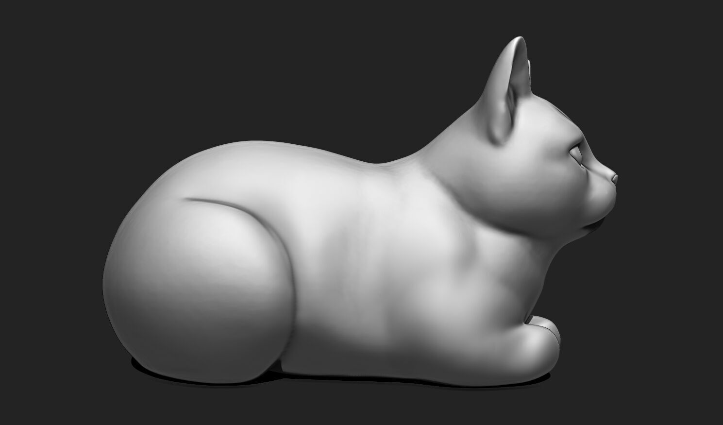 3D Printable Cat Sculpture STL File 3D print model_6