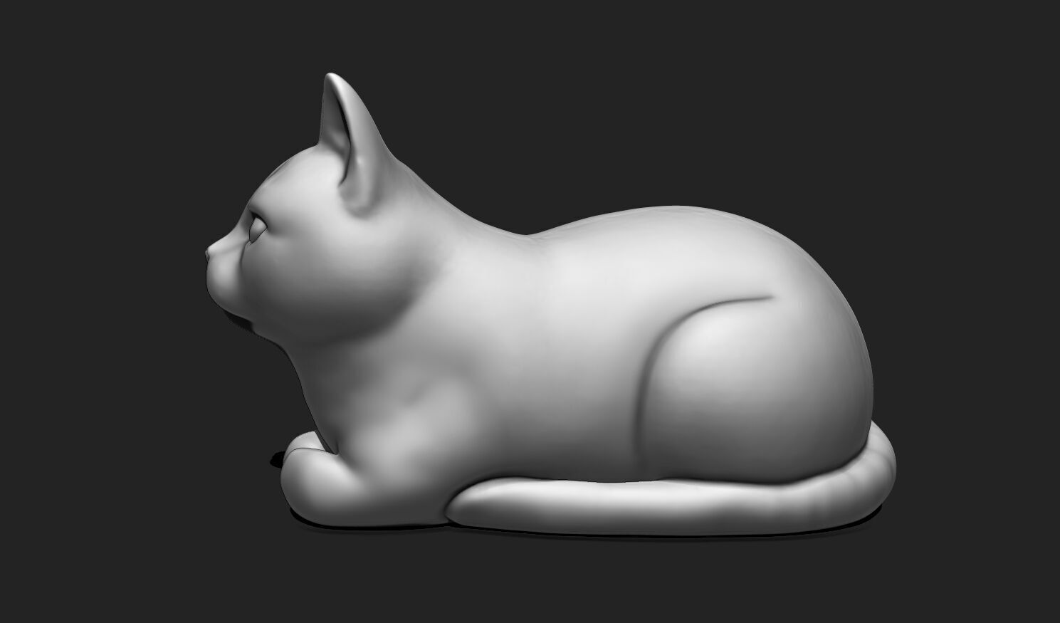 3D Printable Cat Sculpture STL File 3D print model_10