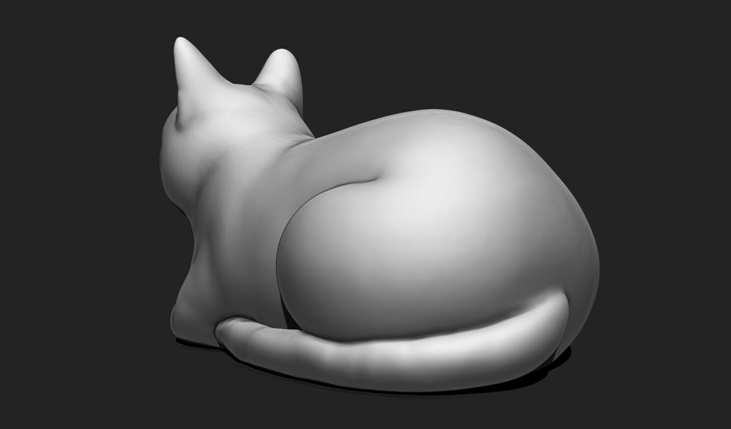 3D Printable Cat Sculpture STL File 3D print model_9