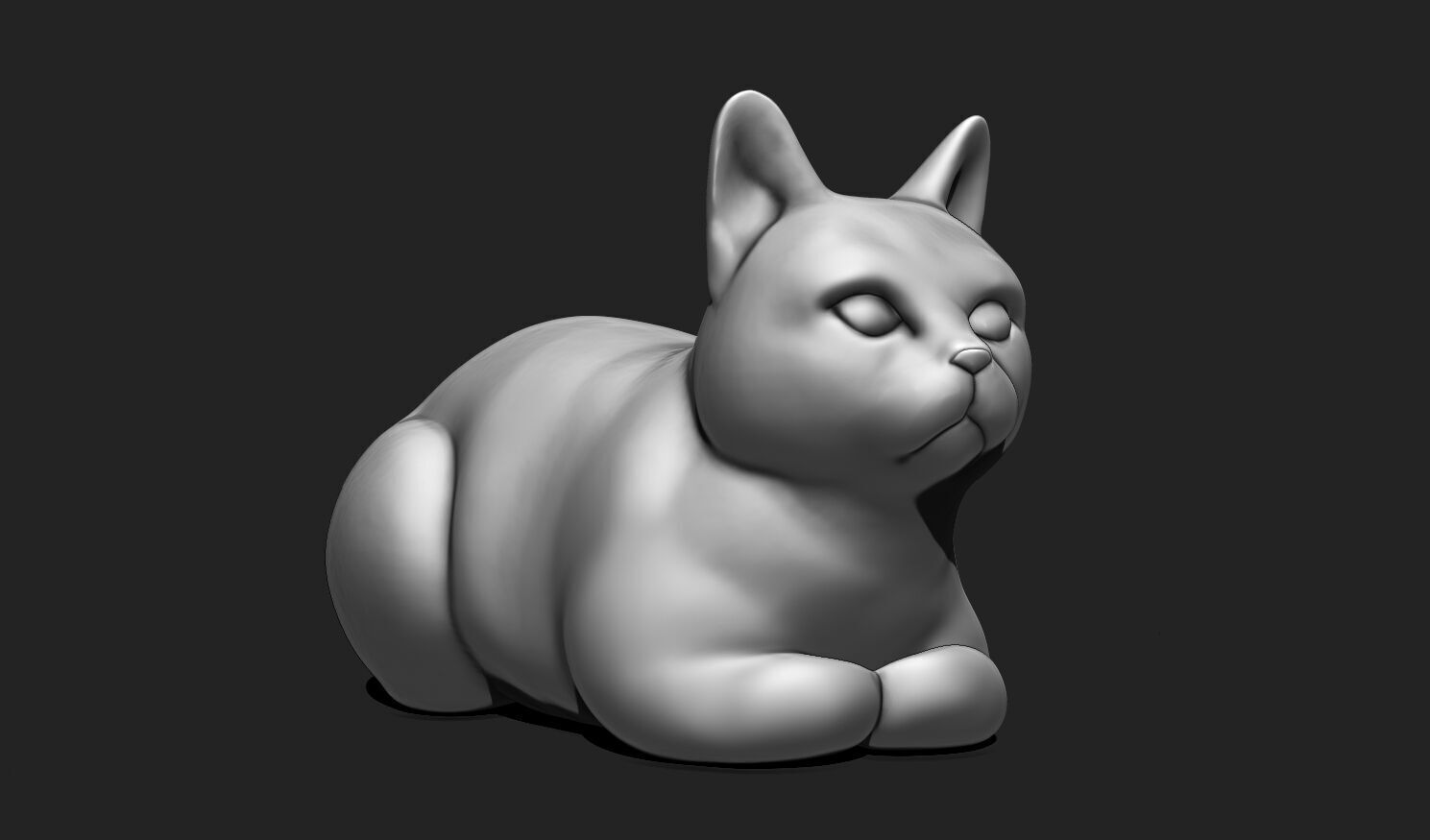 3D Printable Cat Sculpture STL File 3D print model_4