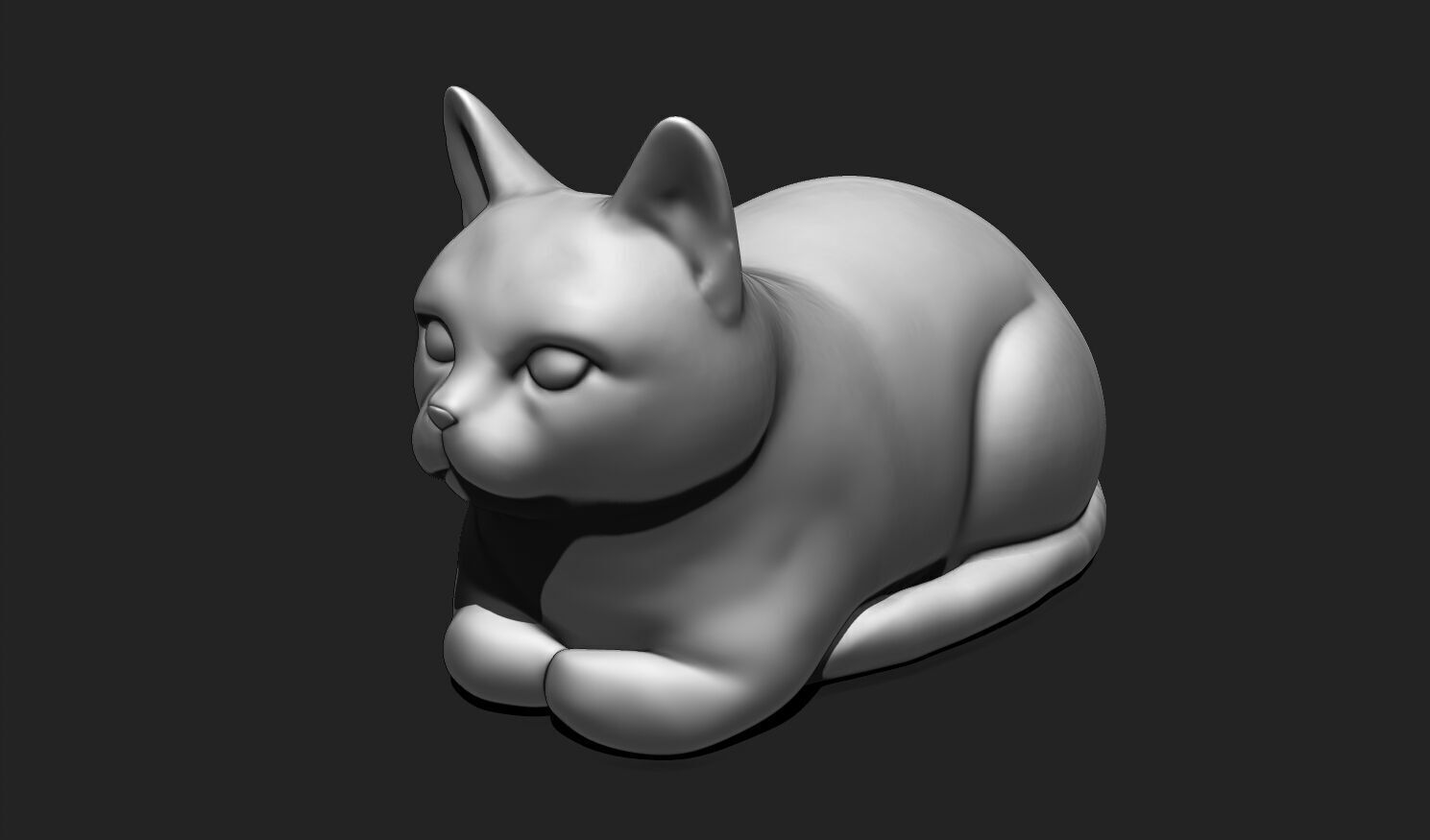 3D Printable Cat Sculpture STL File 3D print model_13