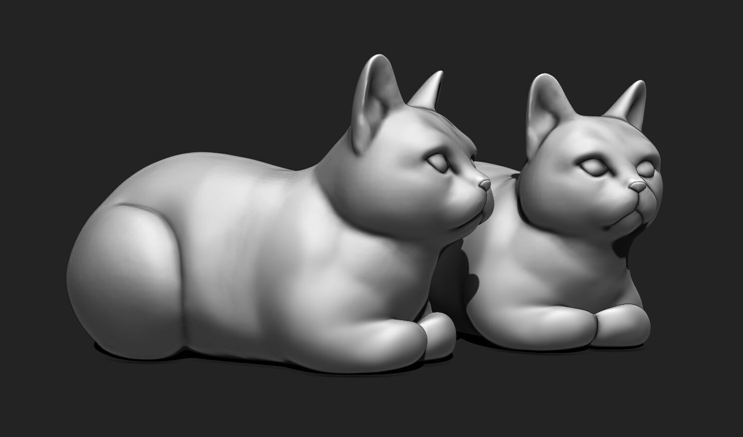 3D Printable Cat Sculpture STL File 3D print model_2