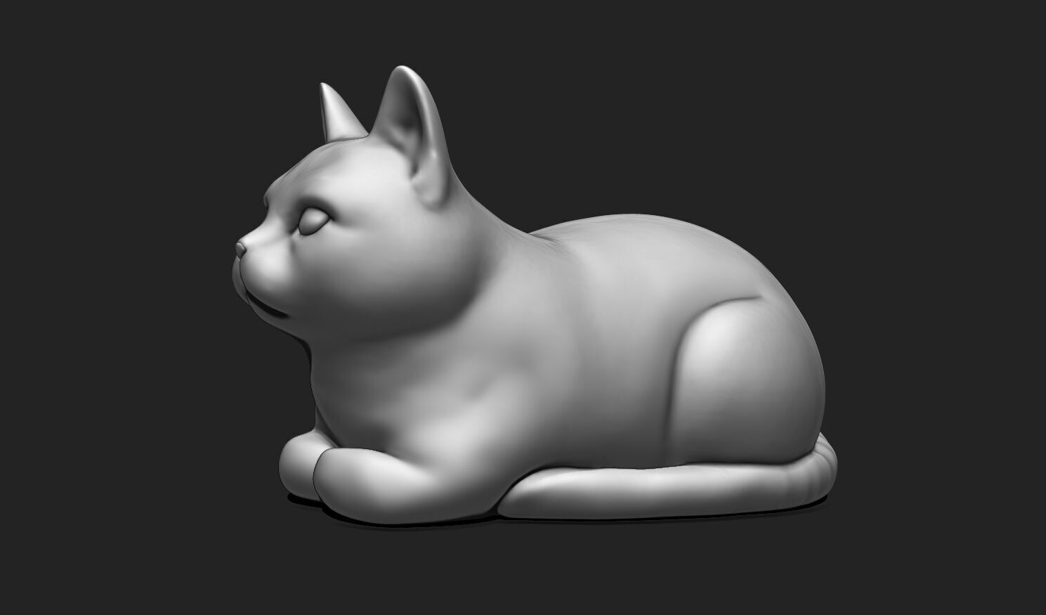 3D Printable Cat Sculpture STL File 3D print model_11