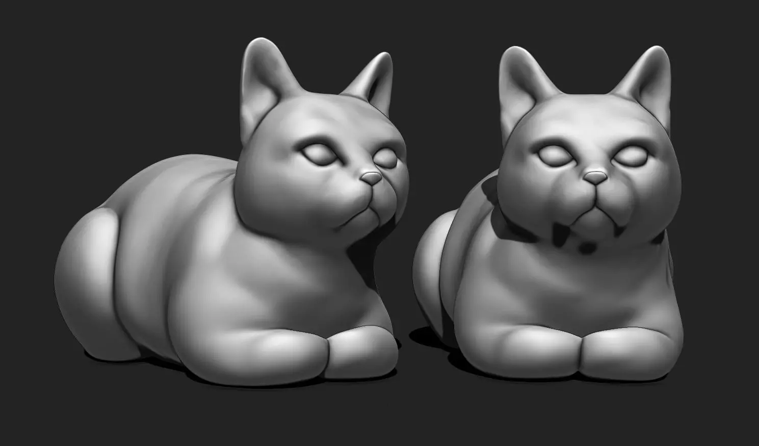 3D Printable Cat Sculpture STL File 3D print model_0