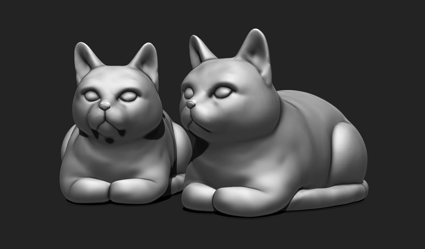 3D Printable Cat Sculpture STL File 3D print model_1