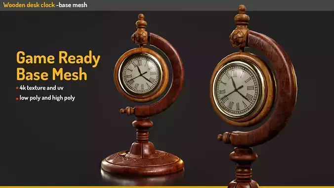 Realistic Desk Clock 3D Model