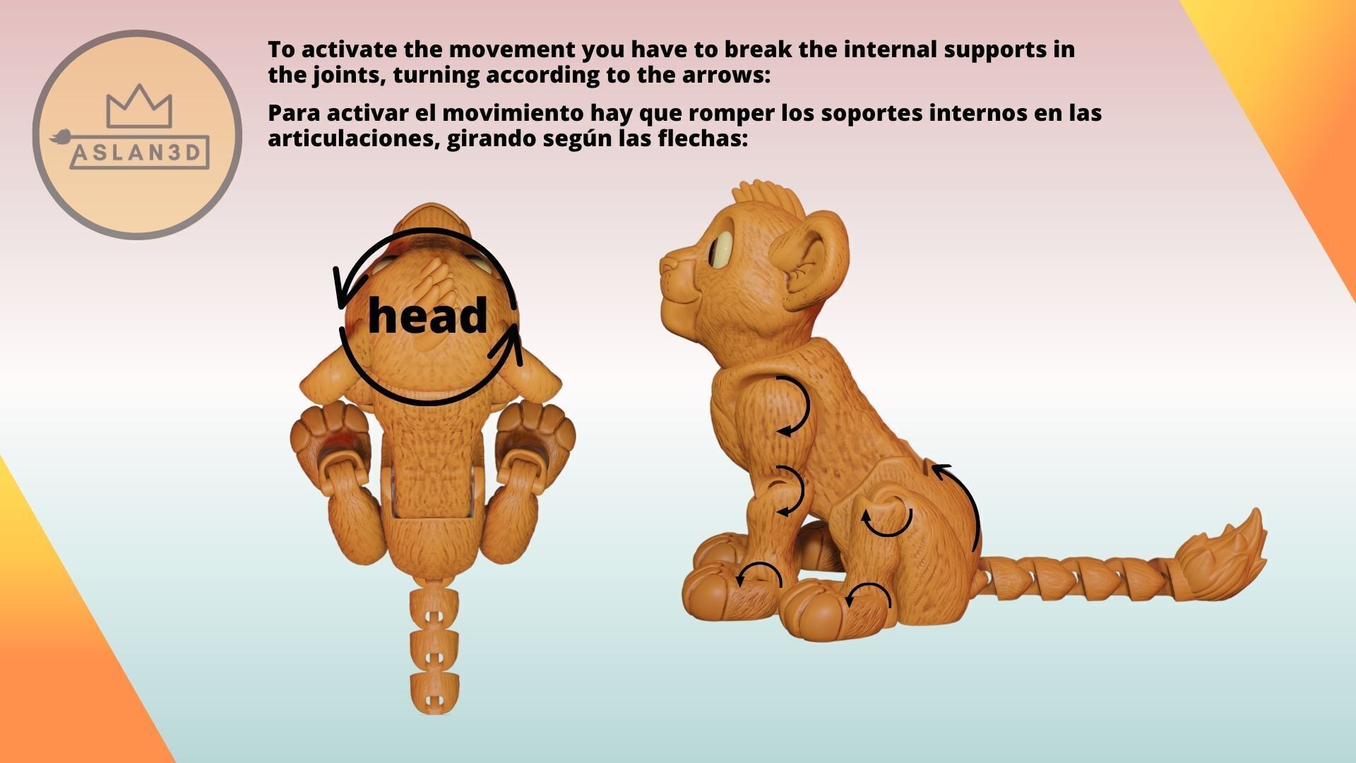 Flexi Simba 3D print model_7