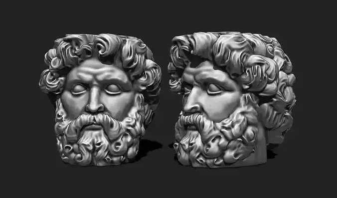 Stoic Head STL - Pen Holder or Desk Organizer  3D print model