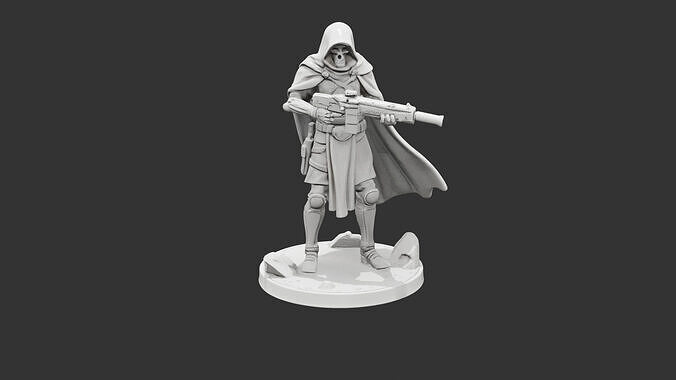 Cyber Reaper Infantry Unit Low-poly 3D print model