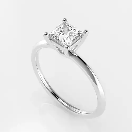 Classic Solitaire Ring - 4-5 mm Princess cut - 50 ct points