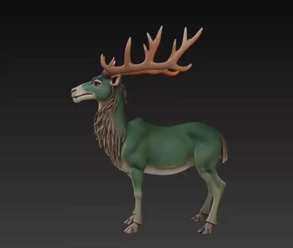 Forest Creature Low-poly 3D model_0