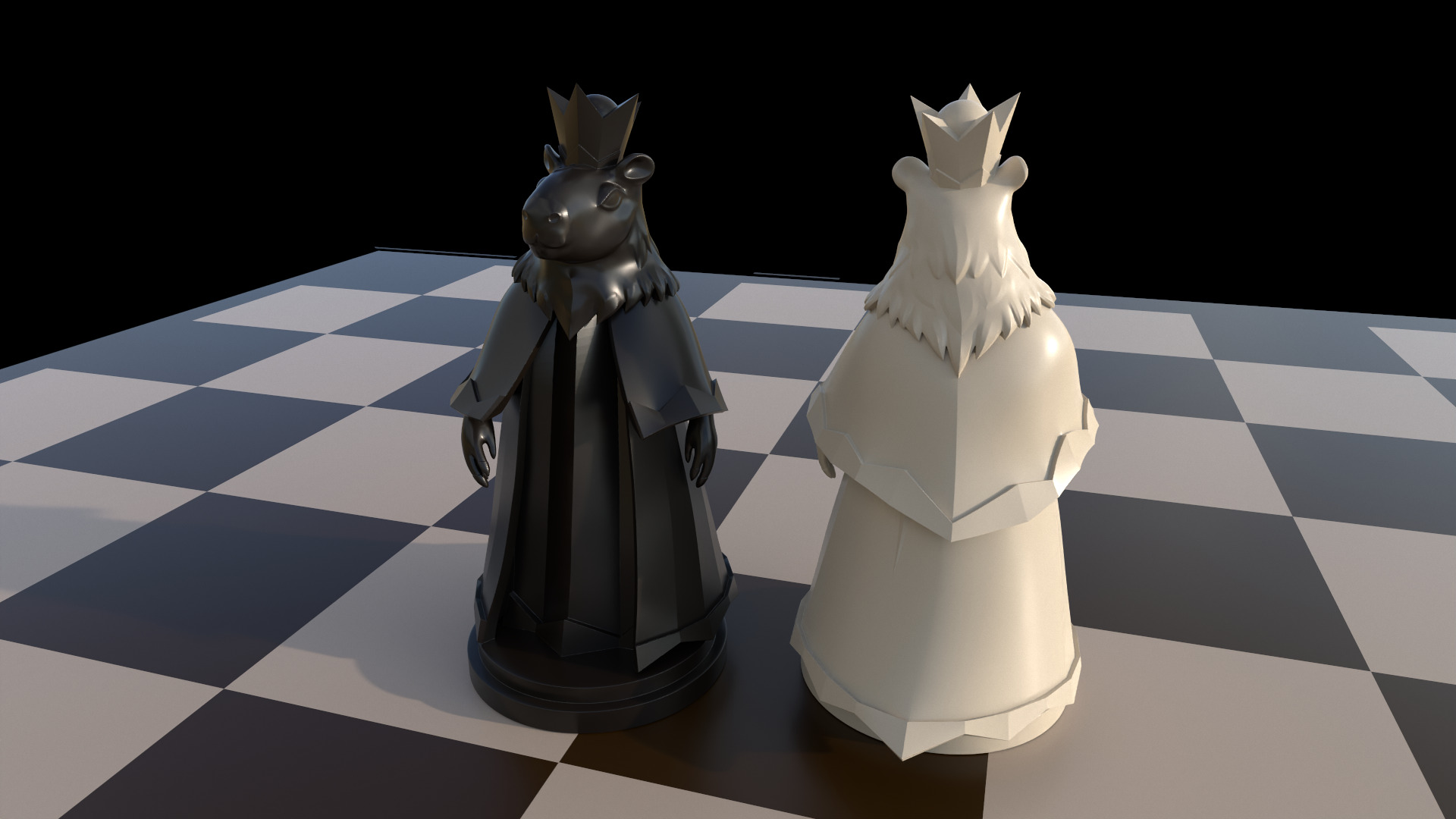 Capybara King Chess 3D print model_8