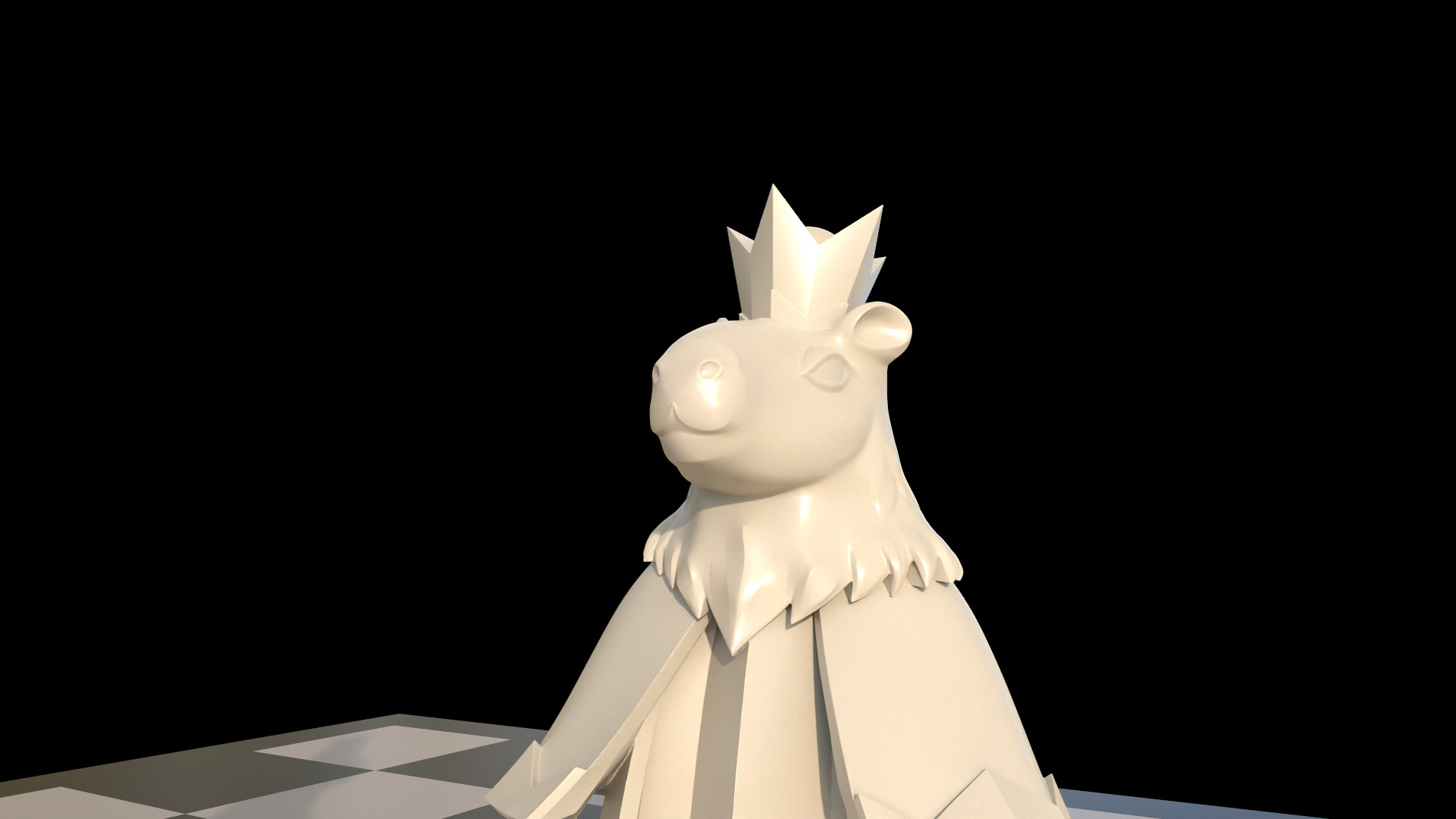 Capybara King Chess 3D print model_14