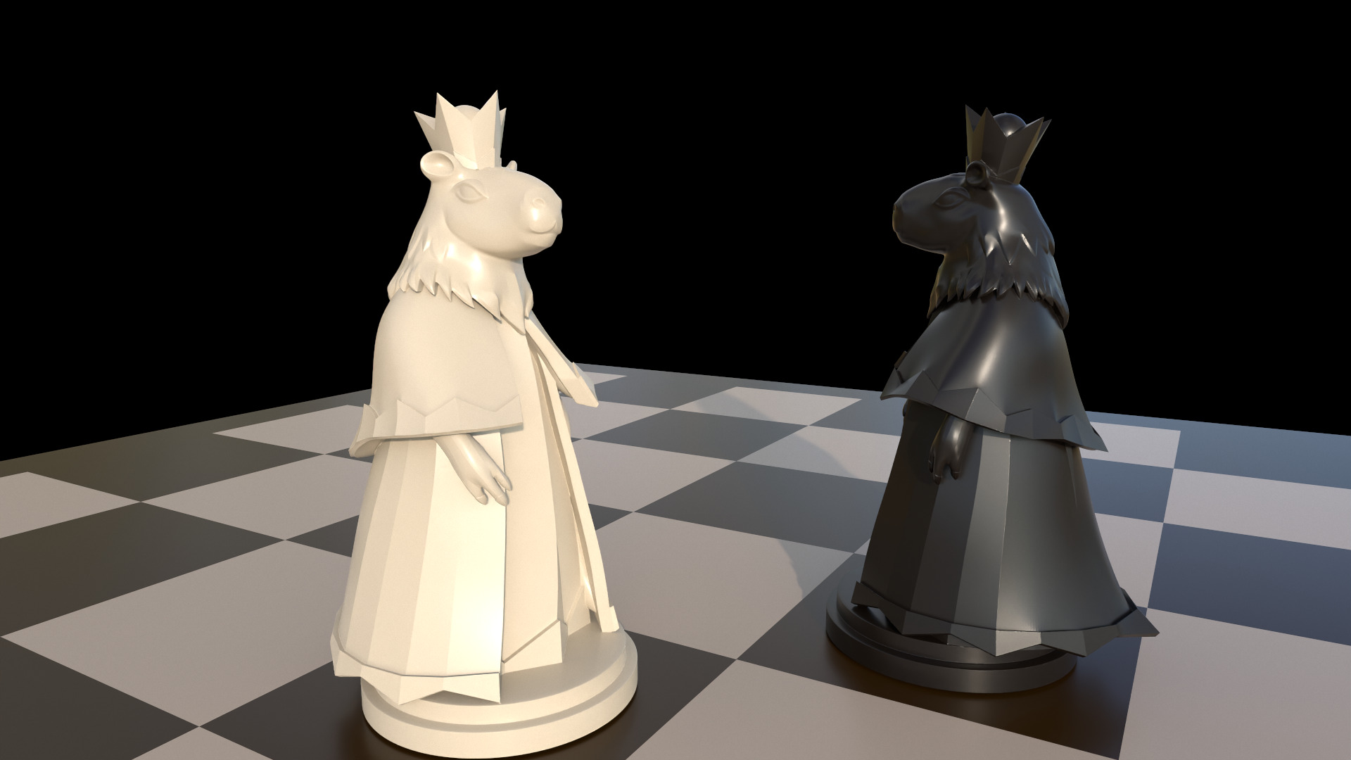 Capybara King Chess 3D print model_13