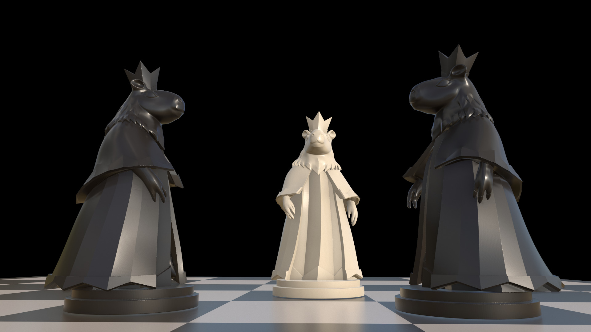 Capybara King Chess 3D print model_11