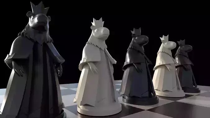 Capybara King Chess 3D print model