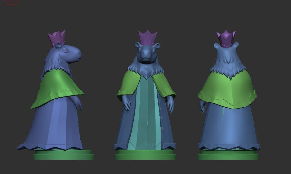 Capybara King Chess 3D print model_12
