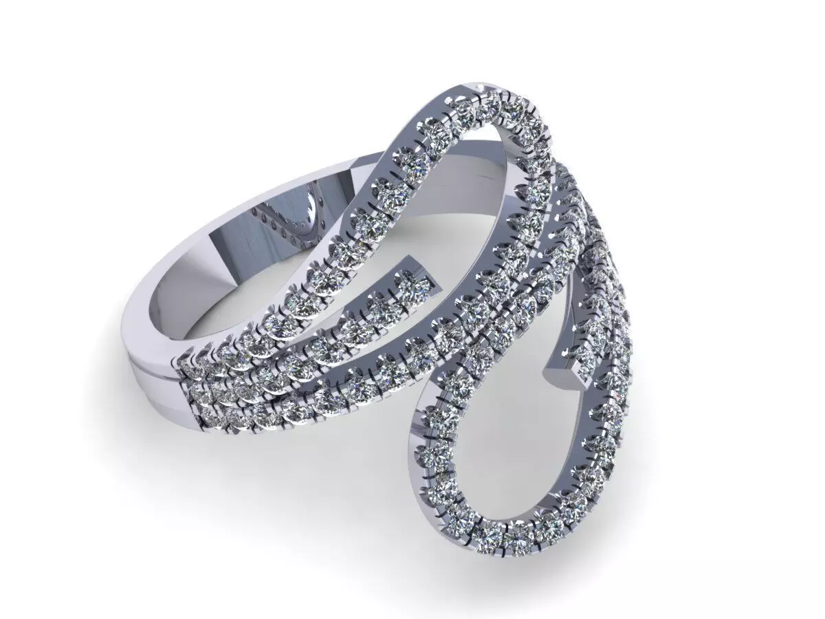 Fashion Pav Set Wedding Ring 278 3D print model