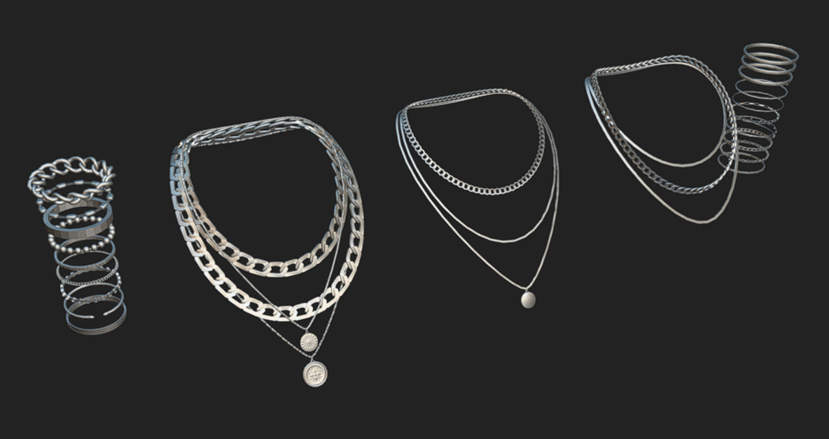 Jewelry Packs 01 - 02 - 03 Low-poly 3D model_13