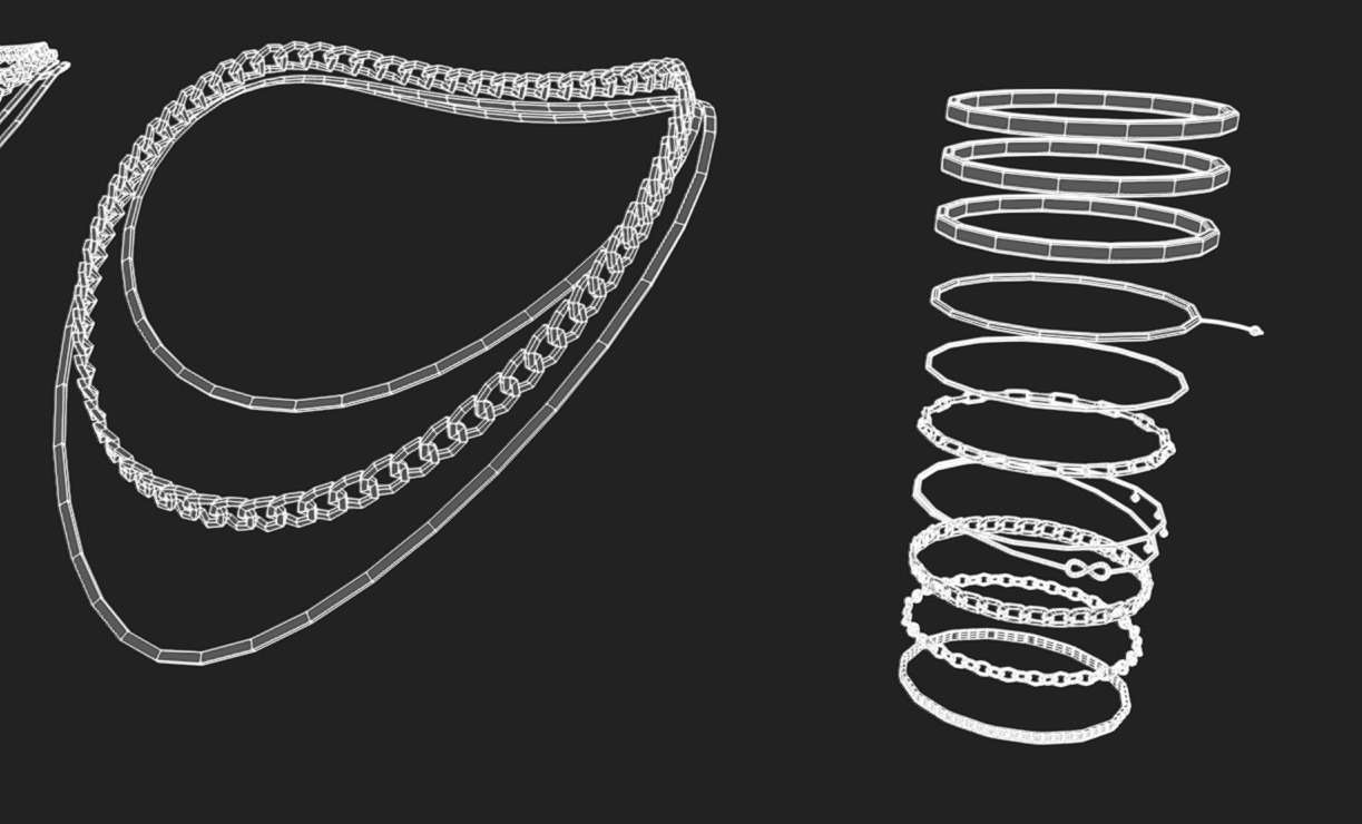 Jewelry Packs 01 - 02 - 03 Low-poly 3D model_16