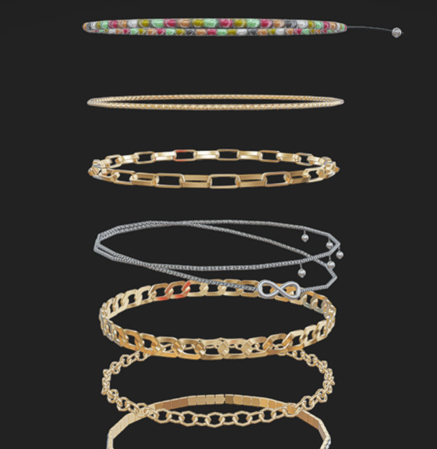 Jewelry Packs 01 - 02 - 03 Low-poly 3D model_11