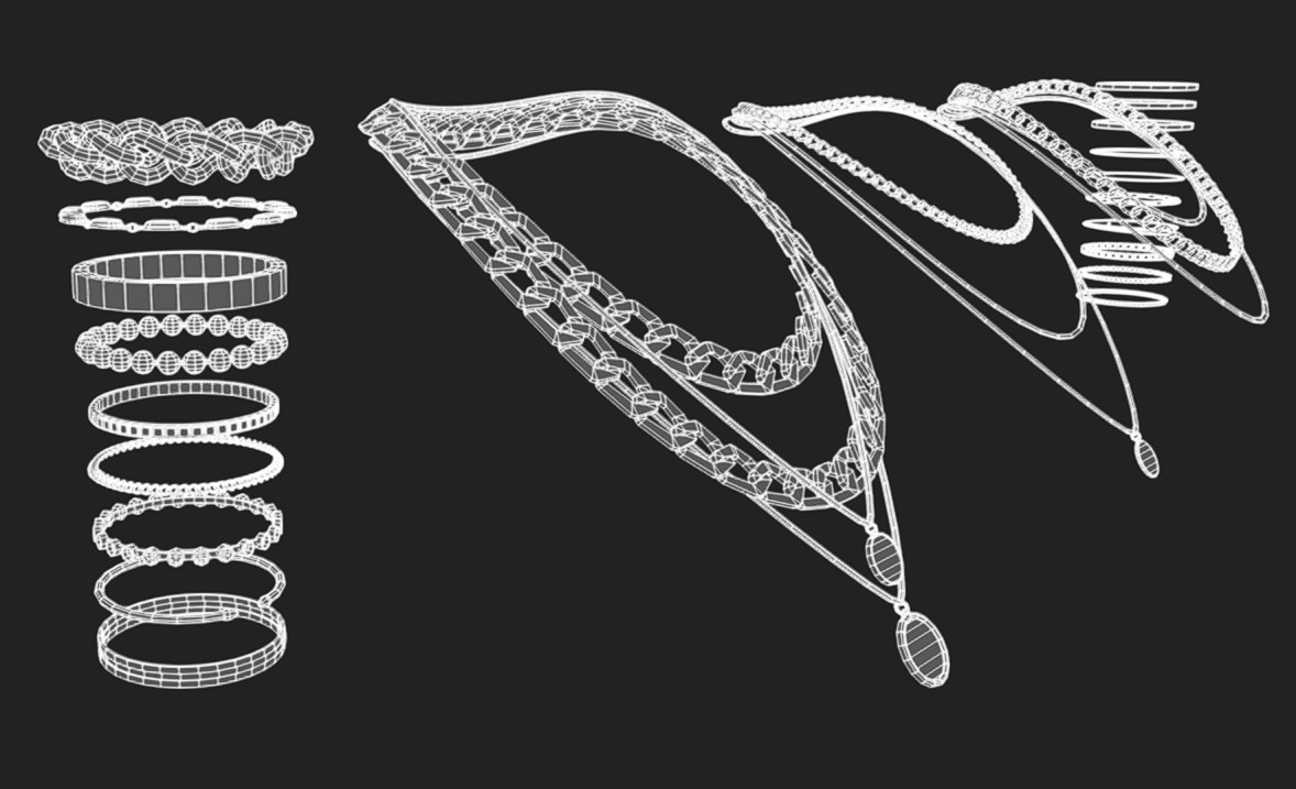 Jewelry Packs 01 - 02 - 03 Low-poly 3D model_15